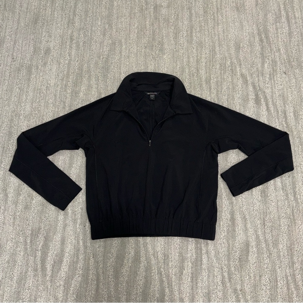 Athleta Black Half Zip Long Sleeve Light Weight Pullover Women’s Size M